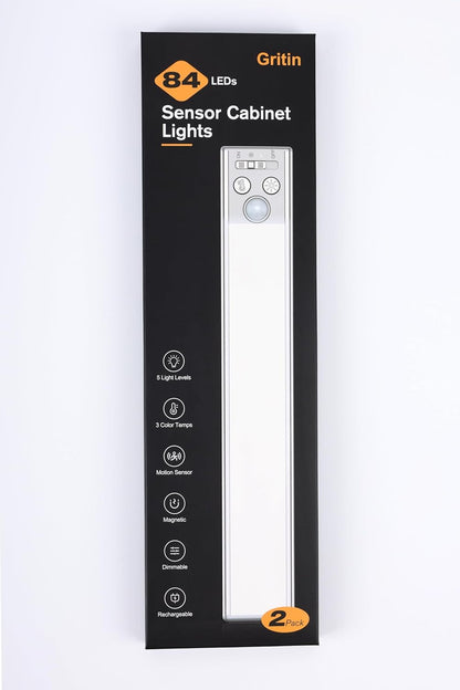 Gritin Under Cabinet Lighting - Clean Aluminum Profile Magnetic Mount for Clutter Free Countertops