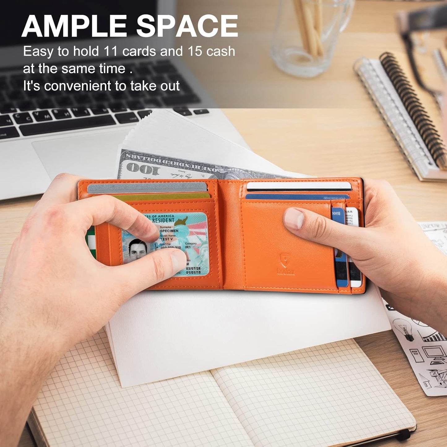 GSOIAX Slim Bifold Wallet – Thoughtful Birthday Gift for Him with Ready-to-Give Gift Box