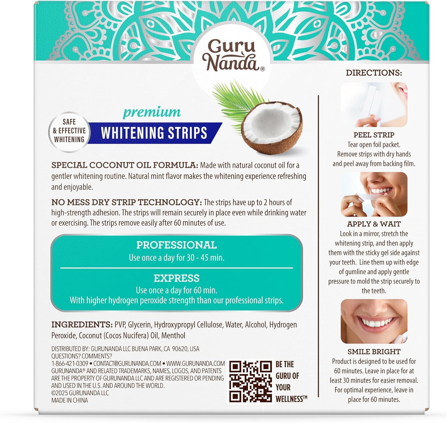 GuruNanda Teeth Whitening Strips – Mindful Evening Self-Care Ritual for a Calm, Brighter Smile