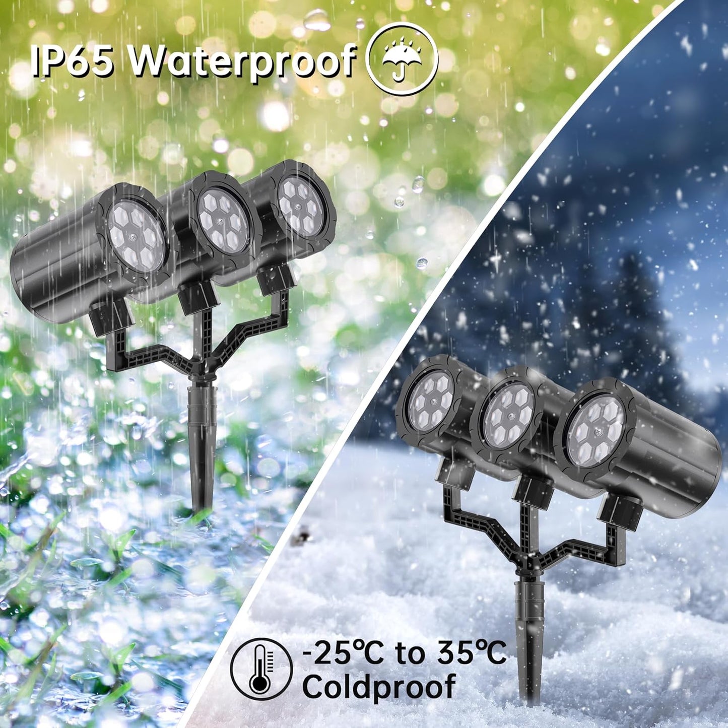 GUSODOR Triple-Head Snowflake Projector – Flameless, Cool-Touch Holiday Light Safe for Kids, Pets, and Curtains