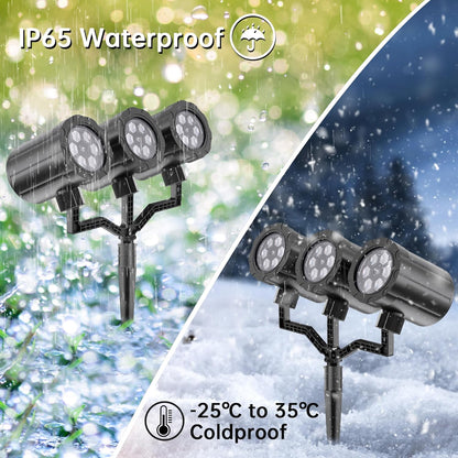 GUSODOR Triple-Head Snowflake Projector – Flameless, Cool-Touch Holiday Light Safe for Kids, Pets, and Curtains