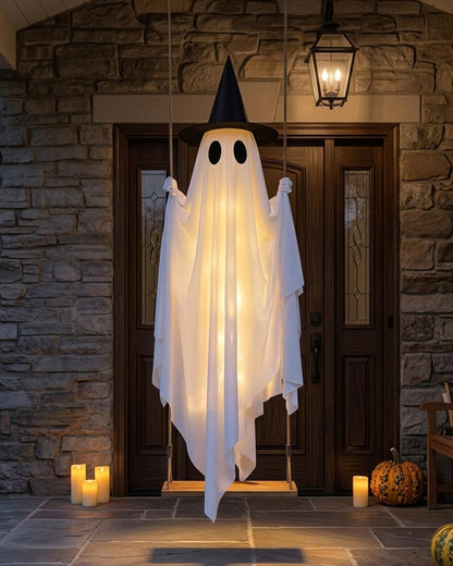 Halloween Haunt Co. Swinging Ghost – Spooky Seasonal Gift for Her, Halloween Lovers and Decor Enthusiasts