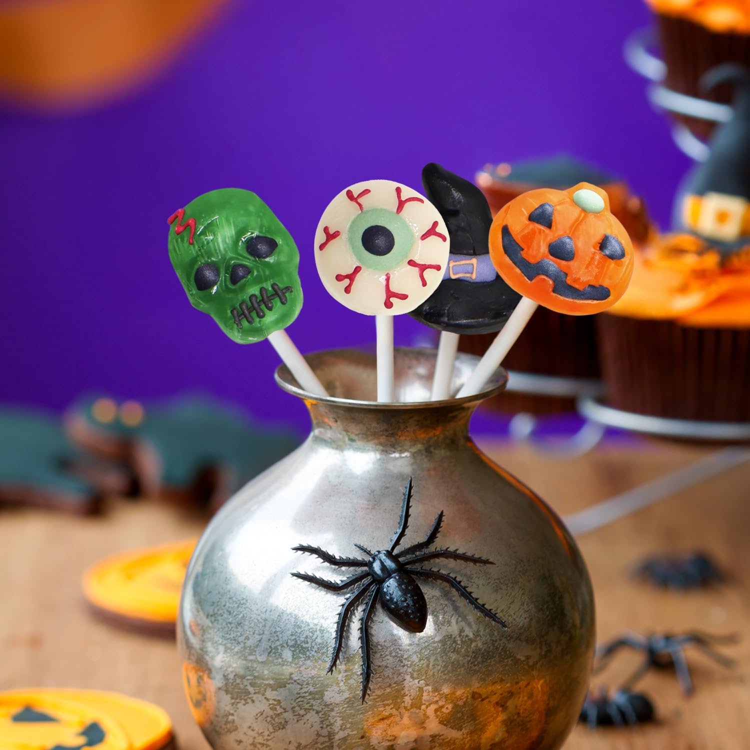 Halloween Lollipops 12 Count Individually Wrapped Suckers for Trick-or-Treat Porch Bowls and Fall Carnival Booths