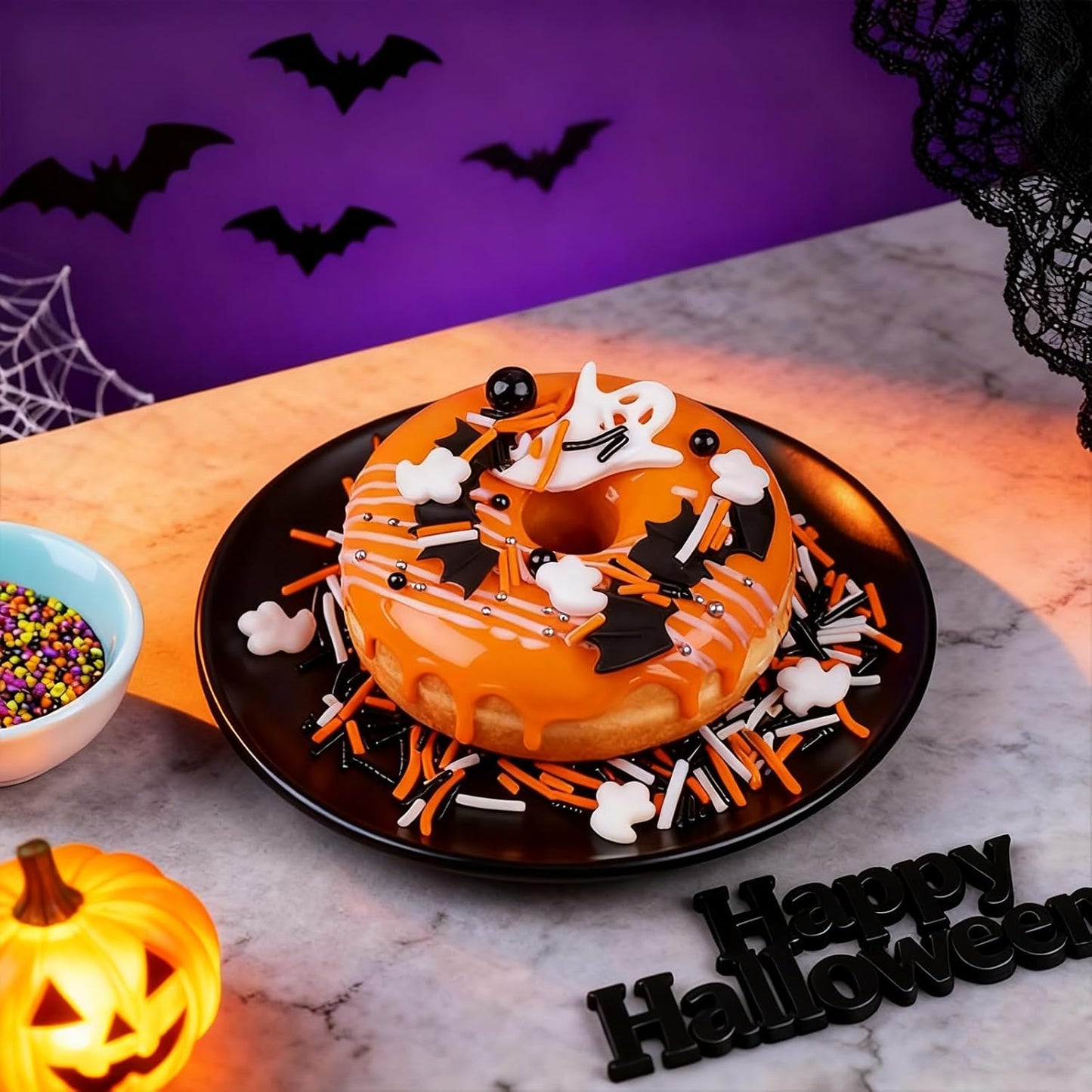 Halloween Sprinkles - Family Baking Fun for School Classroom Parties and Playroom Crafts, 4-in-1 Edible Sprinkle Variety 320g