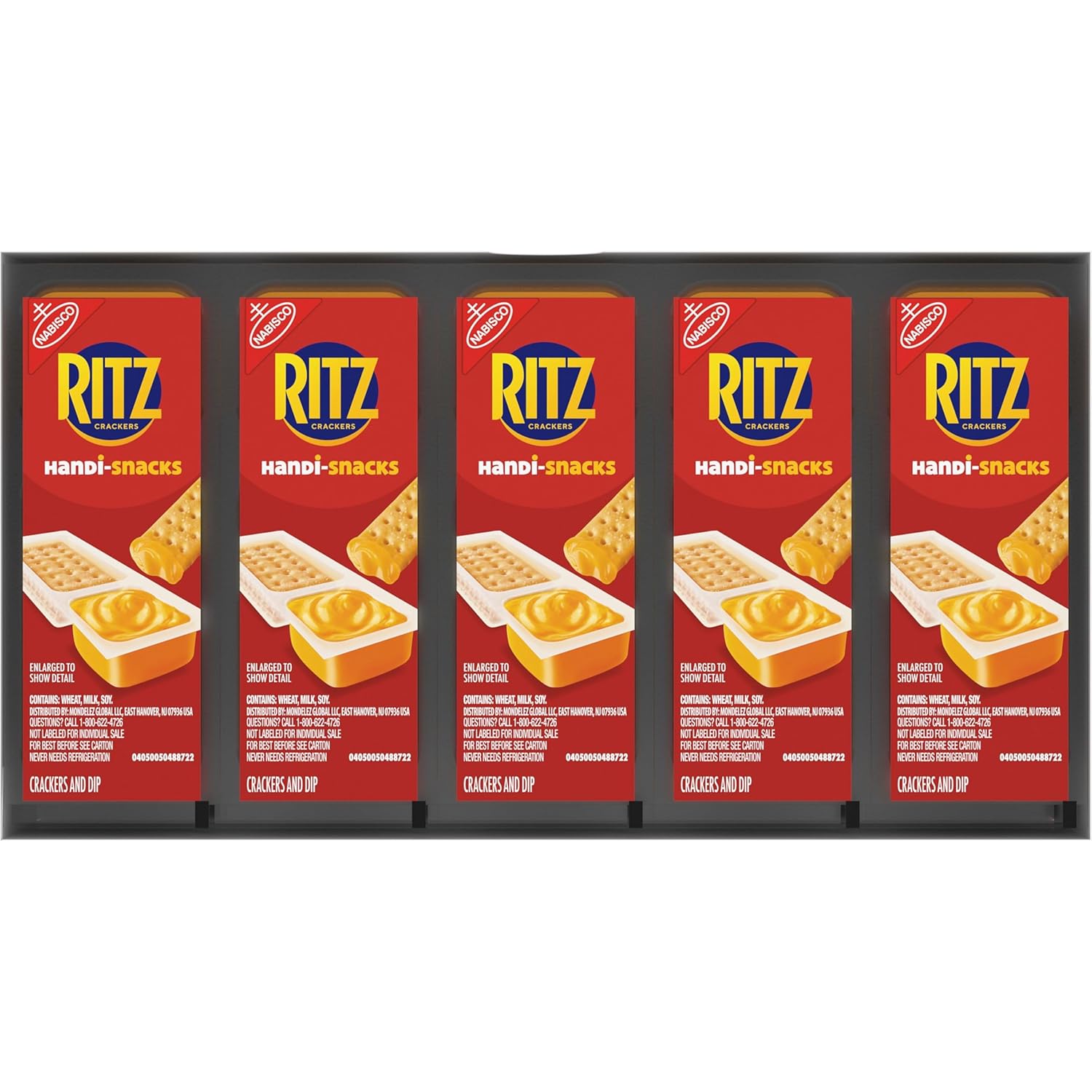 Handi-Snacks RITZ Crackers and Cheese Dip Snack Packs – No-Refrigeration Road Trip Snack for the Car, 20 Single-Serve