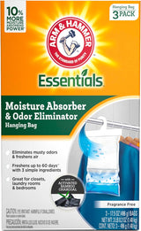 Arm & Hammer Essentials Hanging Moisture Absorber – Flameless Closet Dehumidifier for Bedrooms and Nurseries, No Electricity Required