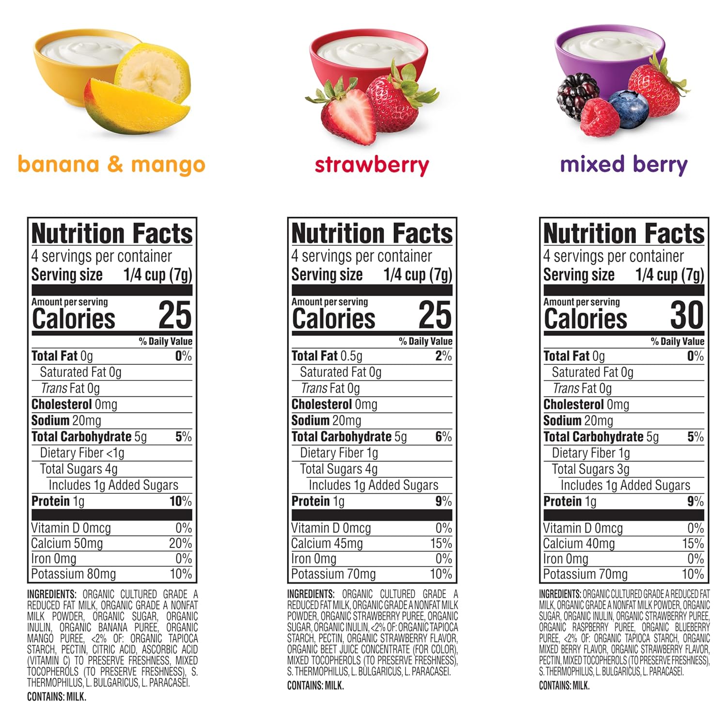 Happy Baby Organics Yogis – Welcome-Baby Shower Gift for New Parents, 1 oz Variety Pack of 3