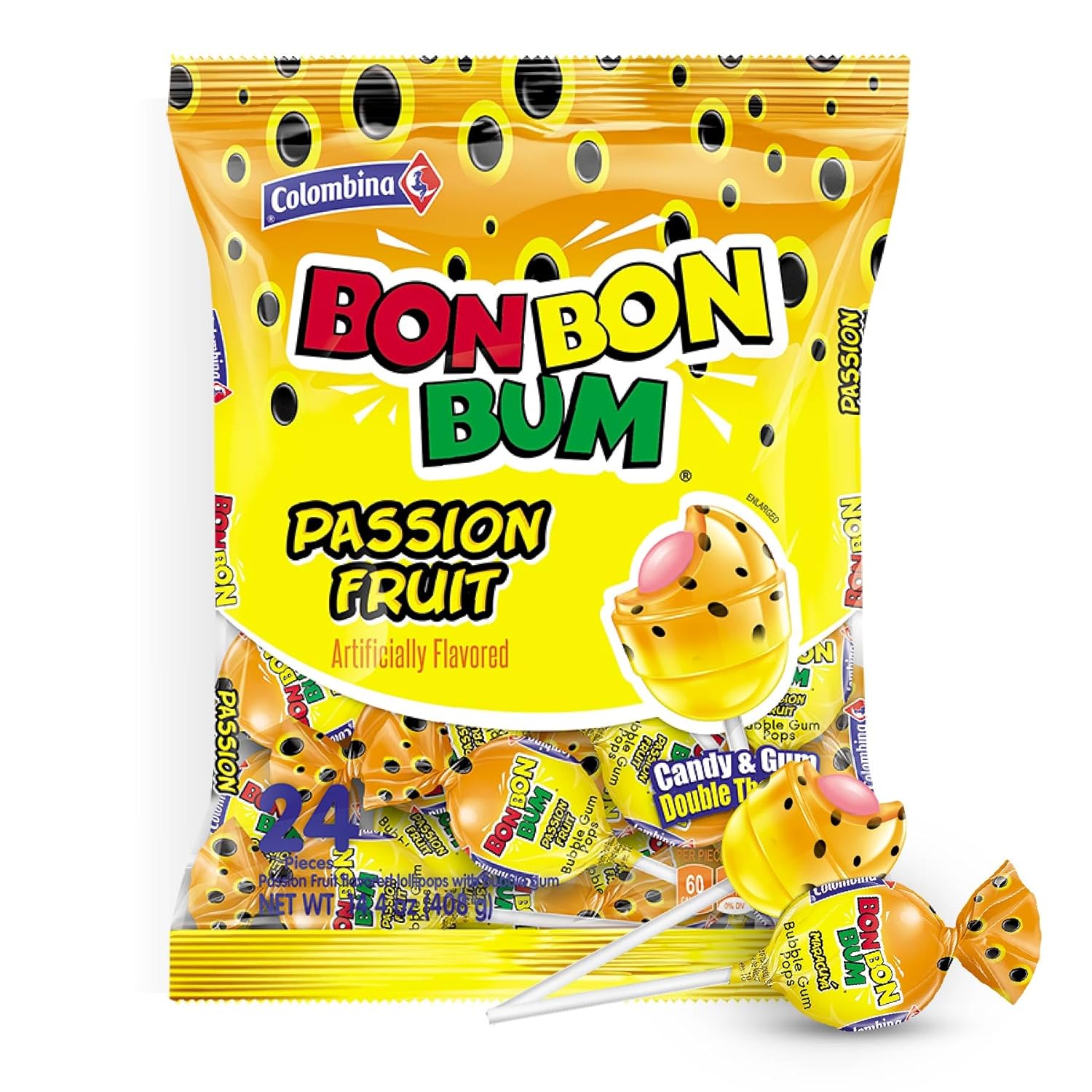 hard candy outer shell with a chewy bubble gum-filled center