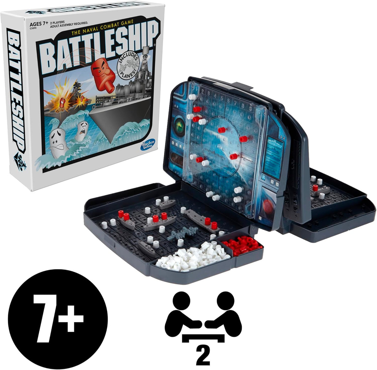 Hasbro Gaming Battleship with Planes Premium Amazon Exclusive Board Game Gift for Grandparents Shopping for Grandchildren, Birthday Party Handout Idea