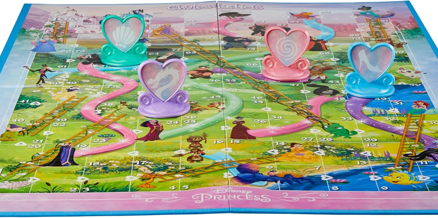 Hasbro Gaming Chutes and Ladders Disney Princess Edition – Safe Preschool Board Game for Kids Ages 3+, Playroom and Family Game Night Activity for 2-4 Players