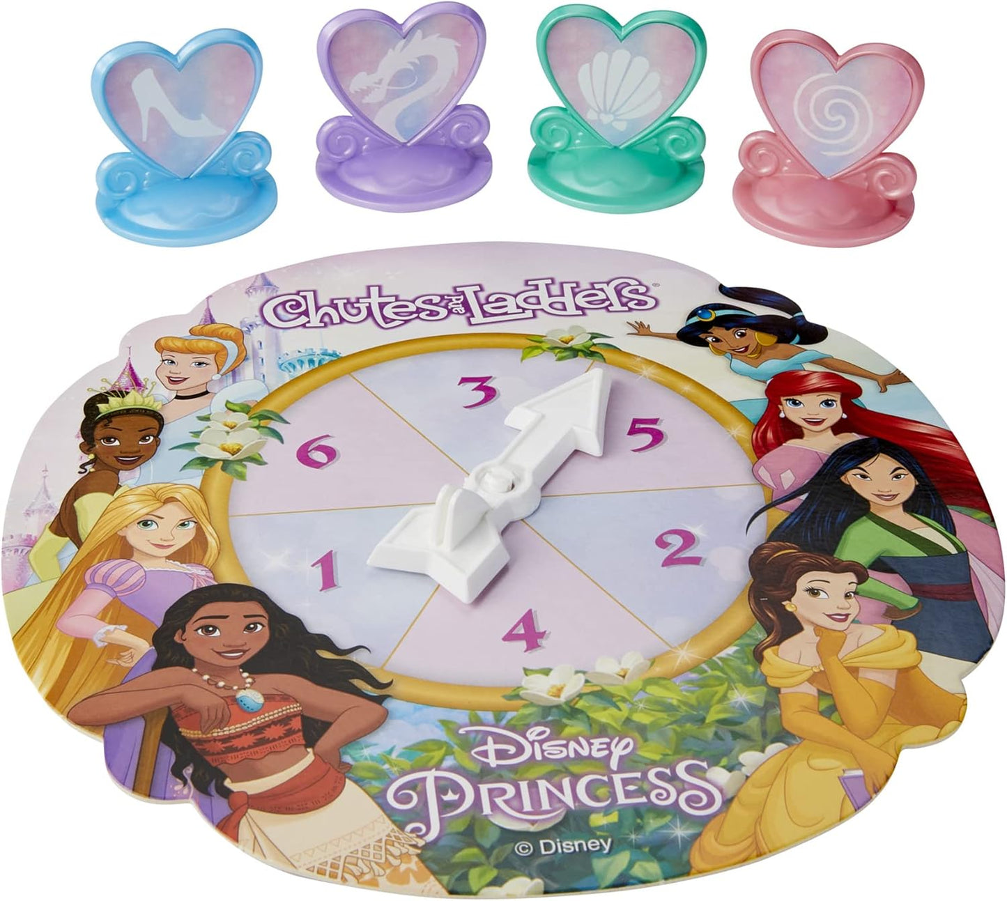 Hasbro Gaming Chutes and Ladders Disney Princess Edition – Safe Preschool Board Game for Kids Ages 3+, Playroom and Family Game Night Activity for 2-4 Players