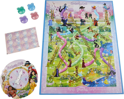 Hasbro Gaming Chutes and Ladders Disney Princess Edition – Safe Preschool Board Game for Kids Ages 3+, Playroom and Family Game Night Activity for 2-4 Players