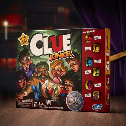 Hasbro Gaming Clue Junior Board Game – Safe Playroom Mystery Game for Kids Ages 5 and Up, 2-6 Players