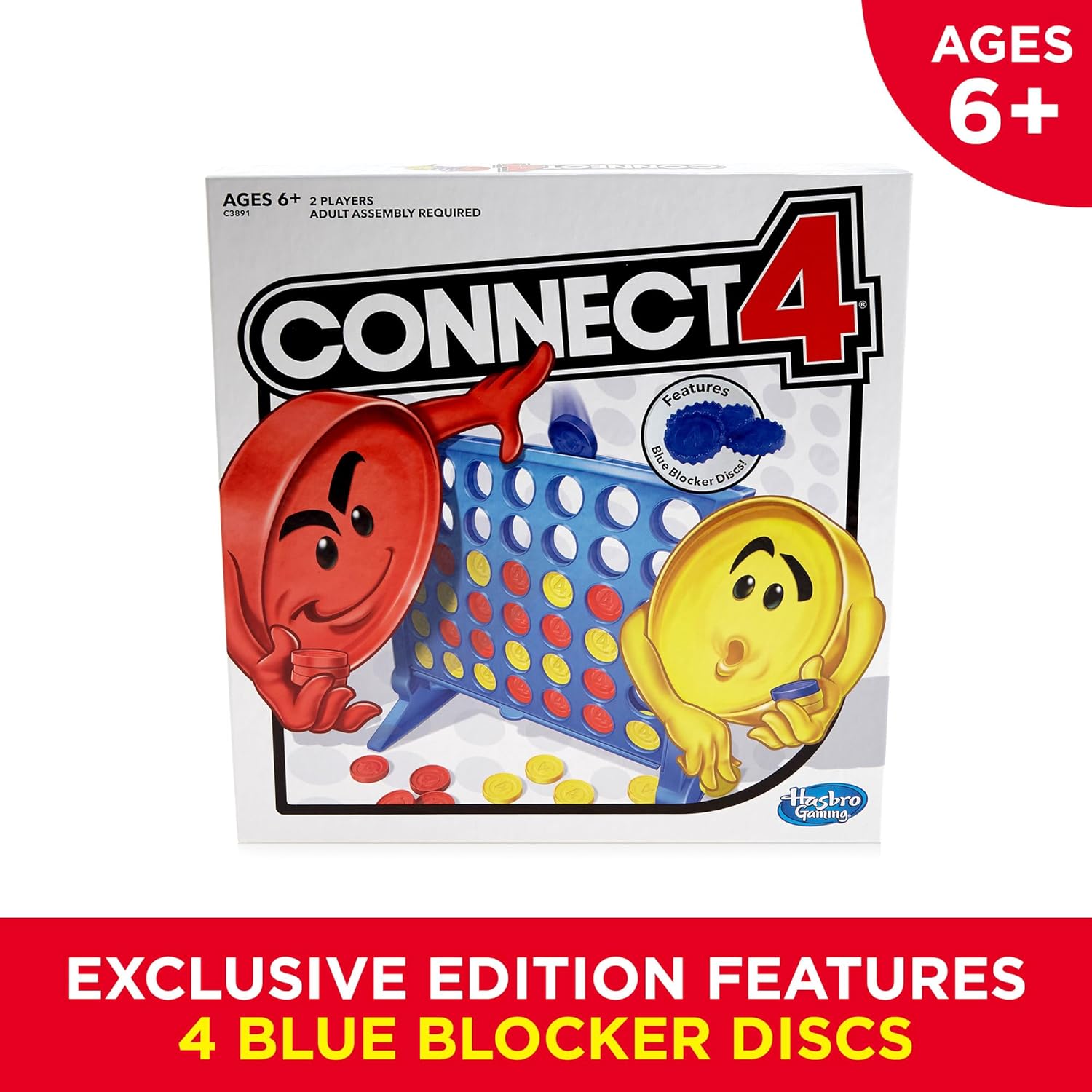 Hasbro Gaming Connect 4 Quick Strategy Break Game for Office Break Rooms and Dorm Study Desks