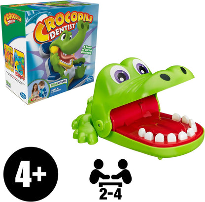 Hasbro Gaming Crocodile Dentist Board Game – Family Game Night Activity for Kids Ages 4 to 8, No Batteries Needed