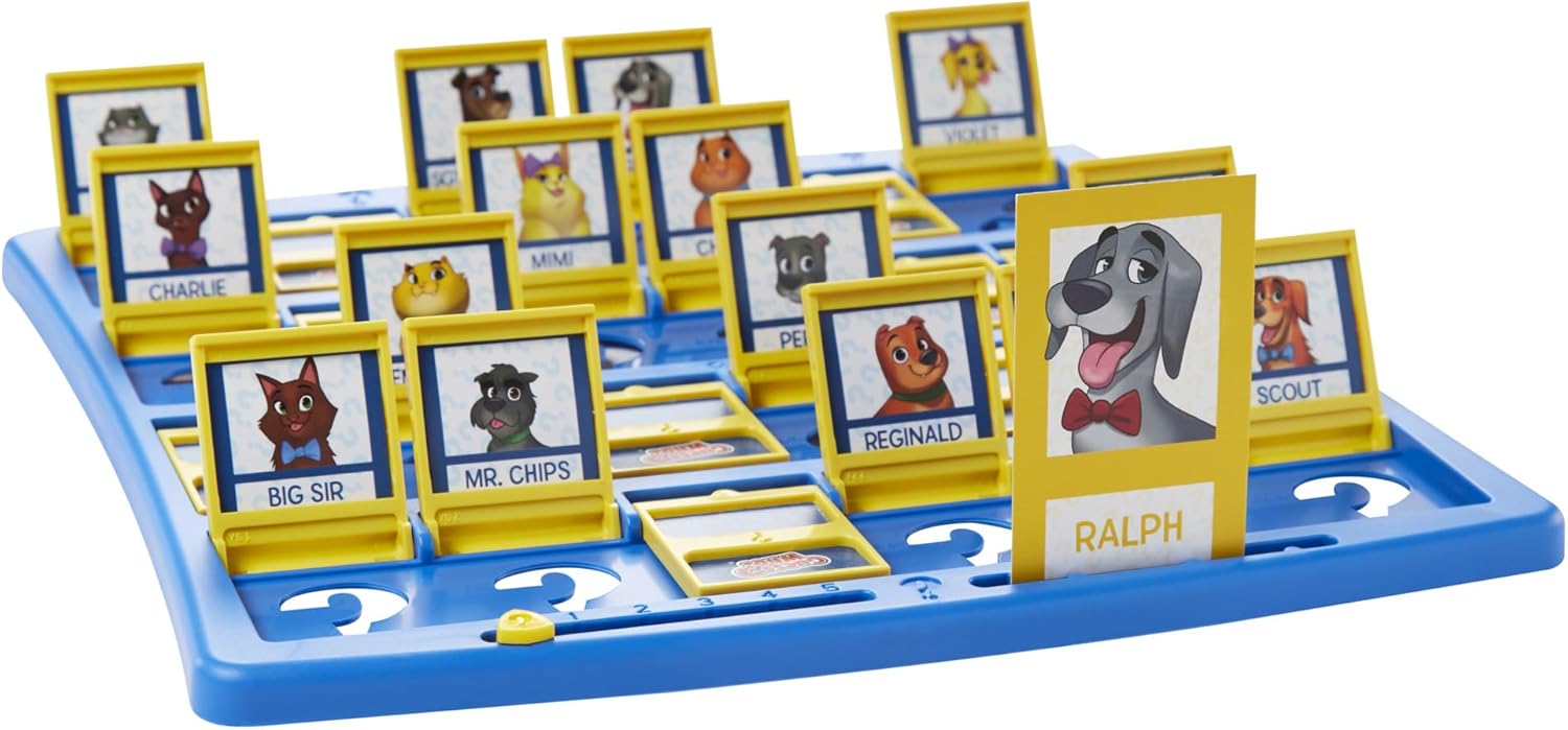 Hasbro Gaming Guess Who? People + Pets – Single-Box 2-Player Game, Compact 10.5-Inch Storage, No Extra Pieces to Lose