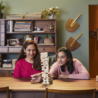 Hasbro Gaming Jenga Wooden Block Tower – Simple No-Battery Stacking Game for Clutter-Free Homes and Intentional Living