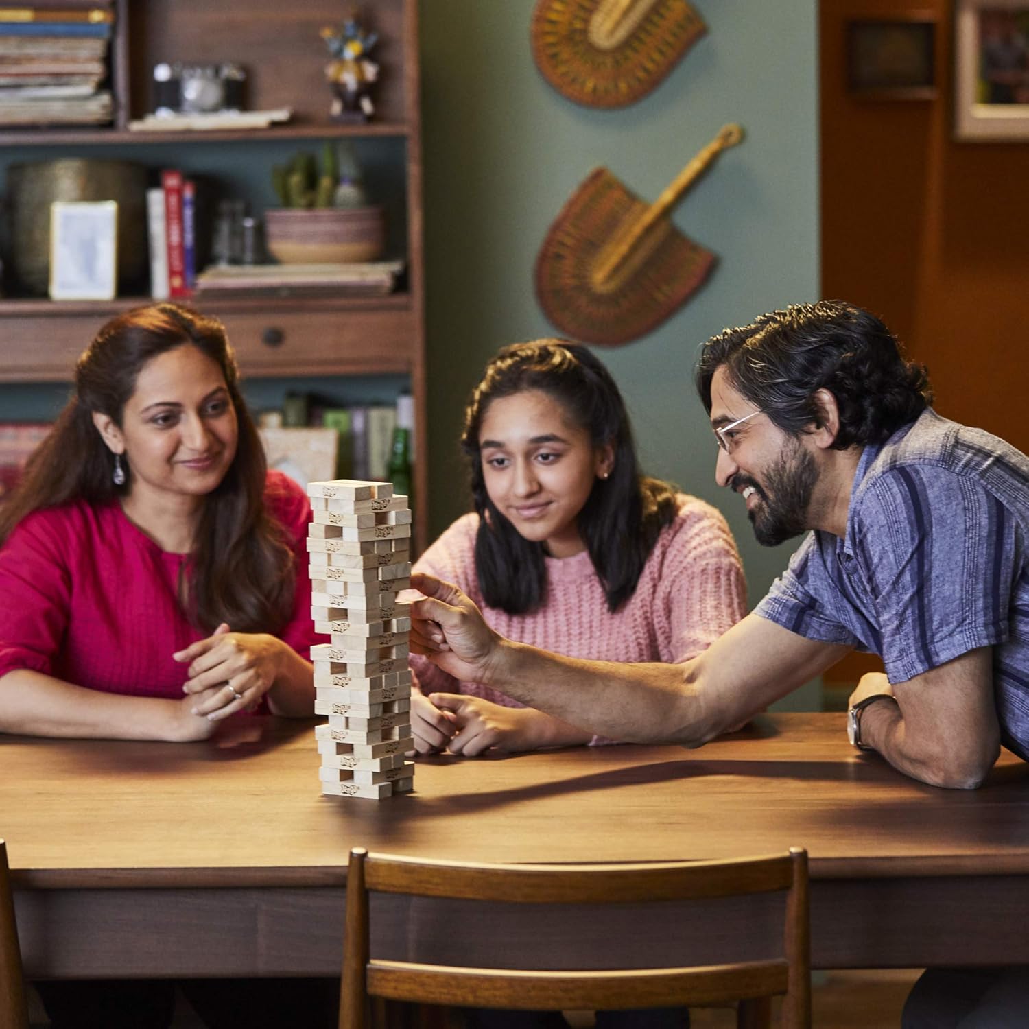 Hasbro Gaming Jenga Wooden Block Tower – Simple No-Battery Stacking Game for Clutter-Free Homes and Intentional Living
