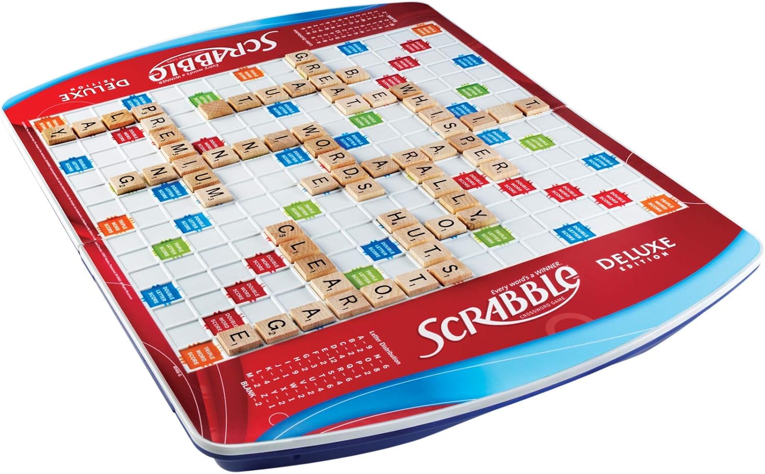 Hasbro Gaming Scrabble Deluxe Edition – Family Game Night for Kids 8 and Up, Educational Spelling and Vocabulary Play