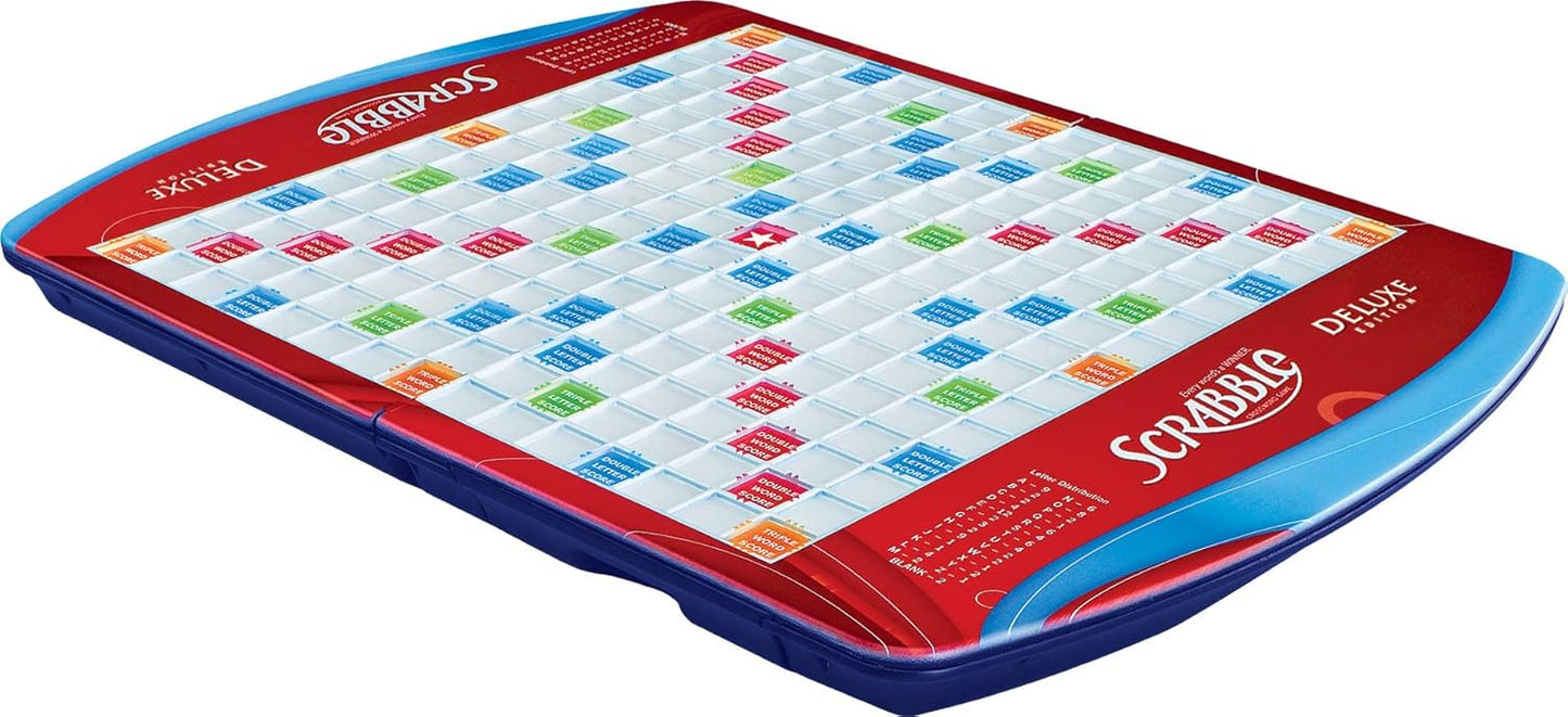 Hasbro Gaming Scrabble Deluxe Edition – Family Game Night for Kids 8 and Up, Educational Spelling and Vocabulary Play
