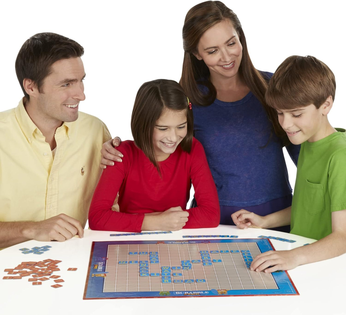 Hasbro Gaming Scrabble Junior Board Game – Simple Two-Sided Word Game with a Compact, Tidy Box