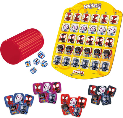 Hasbro Gaming Spidey and His Amazing Friends Yahtzee Jr. Marvel Edition Board Game – No Batteries Needed Safe Indoor Play for Kids Ages 4+