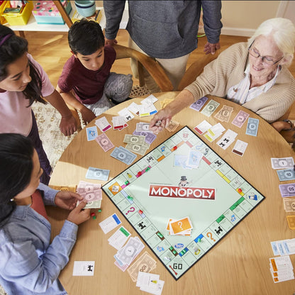 Hasbro Monopoly Board Game – Classic Family Indoor Activity for Kids Ages 8 and Up, 2 to 6 Players