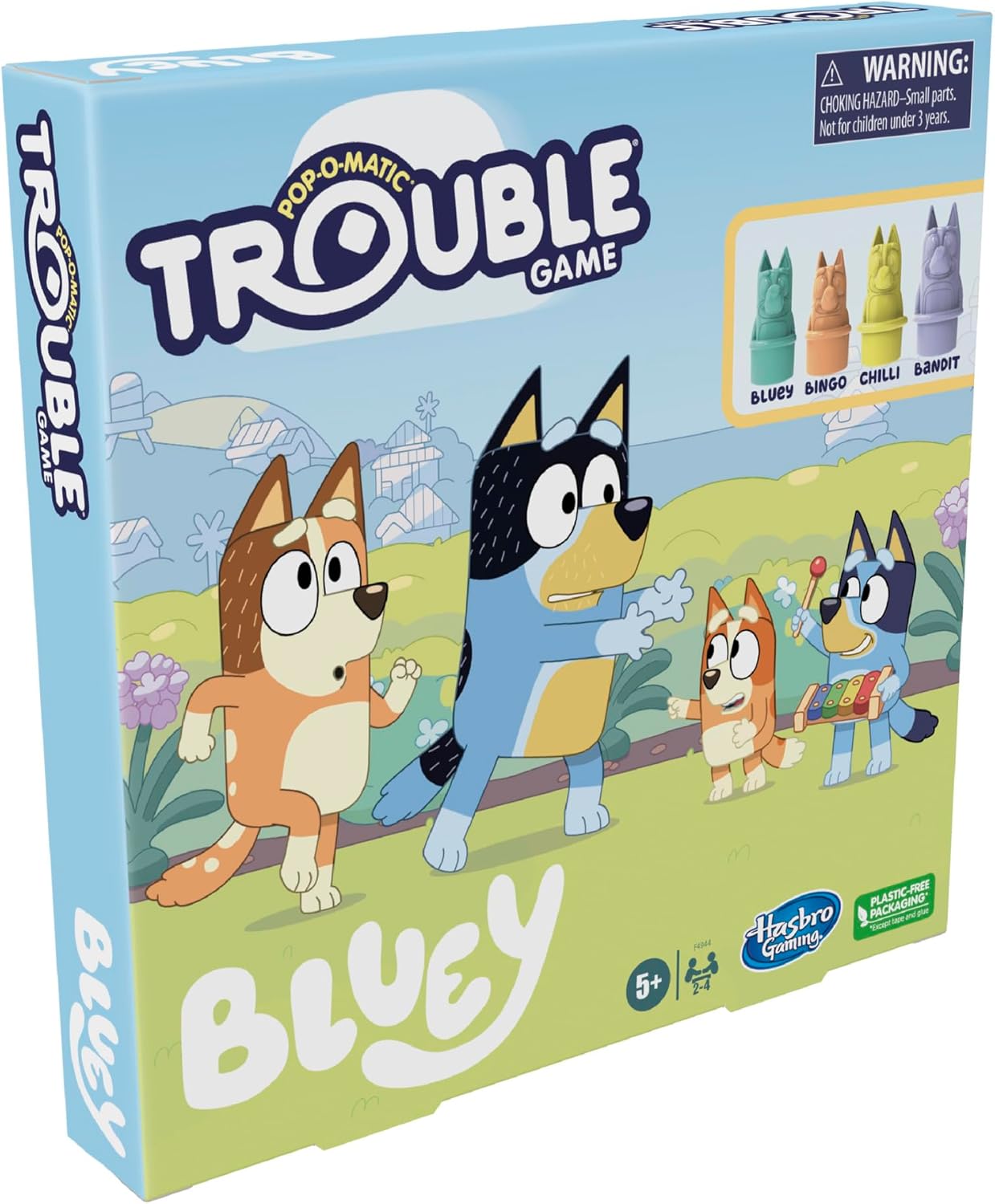 Hasbro Trouble: Bluey Edition, Quick 30-Minute Family Game Night Game to Unwind After Homework