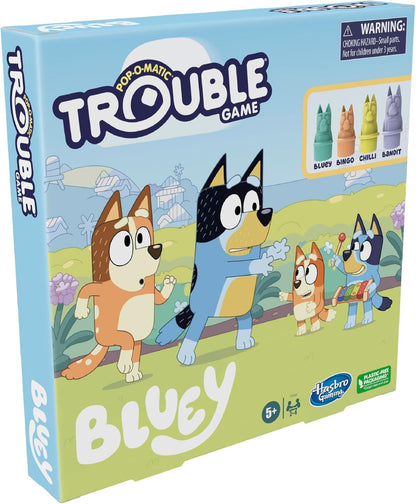 Hasbro Trouble: Bluey Edition, Quick 30-Minute Family Game Night Game to Unwind After Homework