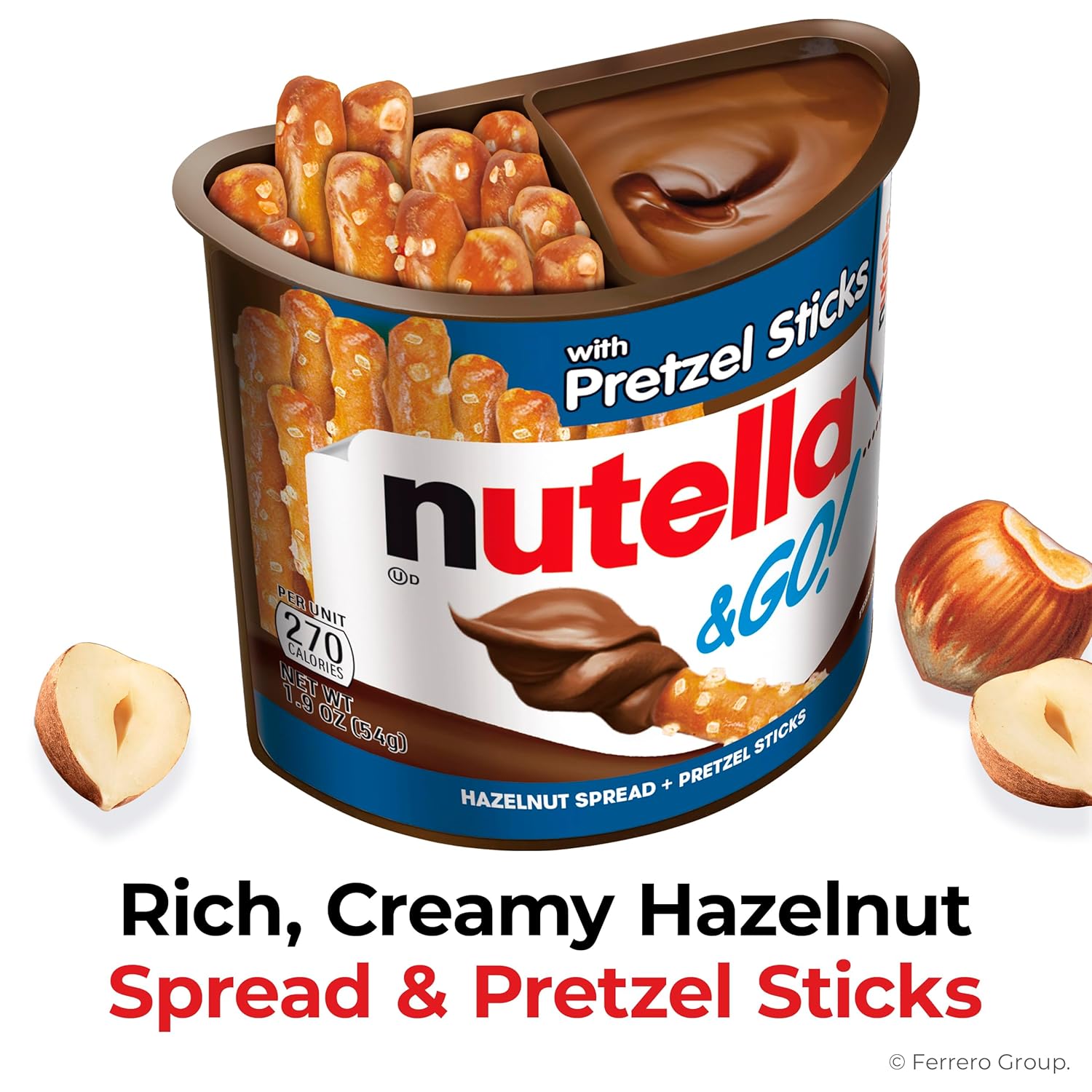 hazelnut spread with cocoa as the dipping component