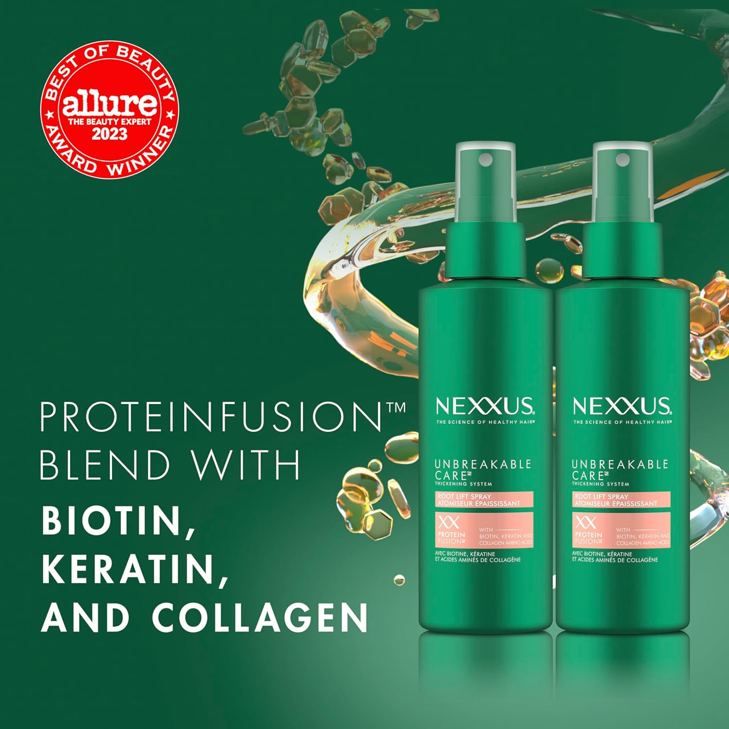 heat and breakage protection built into a volumizing spray