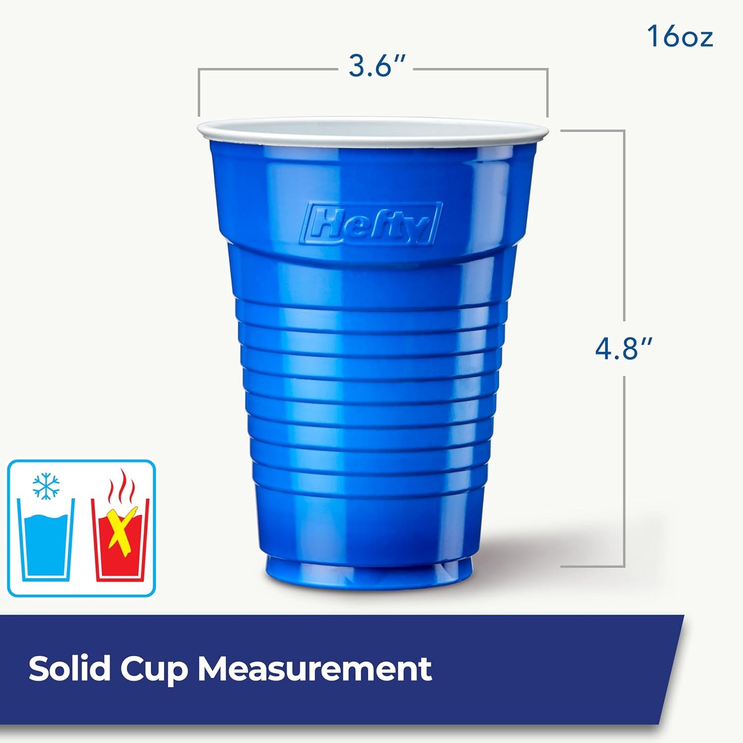 Hefty Party On Disposable Plastic Party Cups – Fourth of July Backyard Cookout Drinkware, Patriotic Red White and Blue 76-Pack