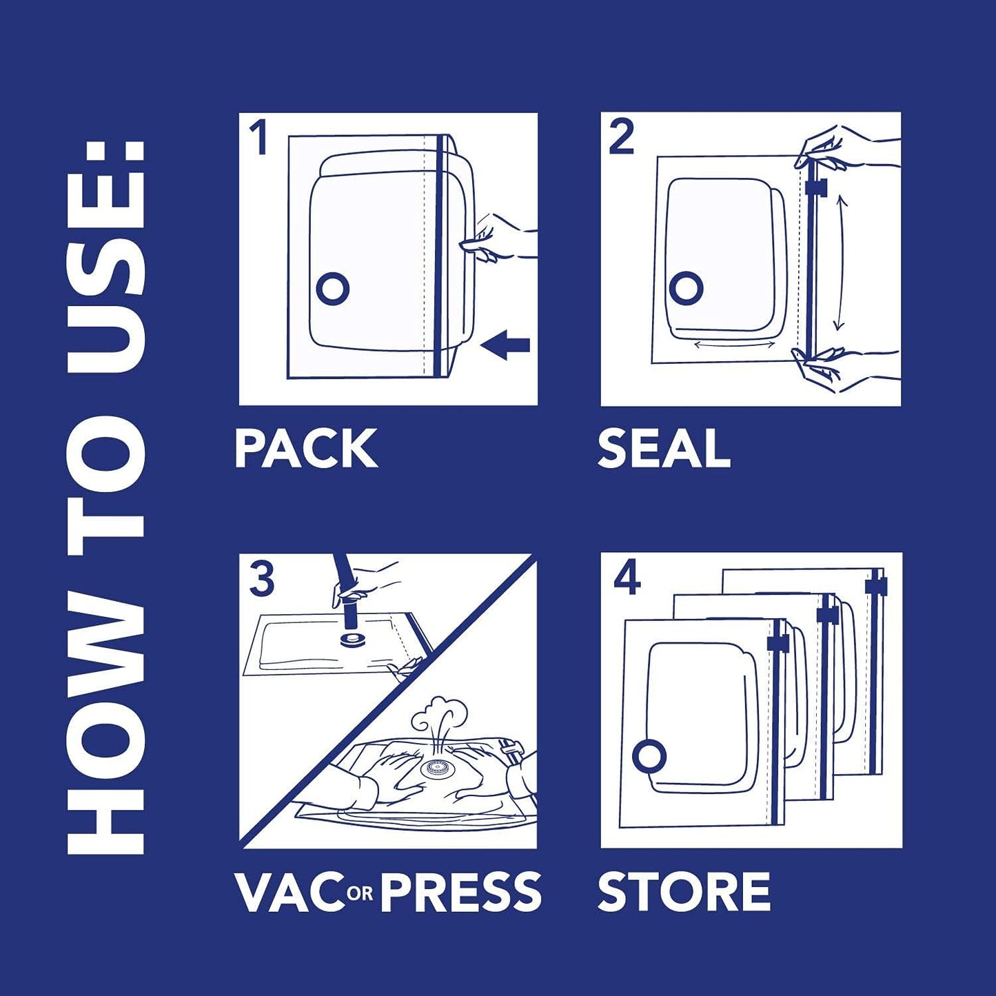 Hefty Shrink-Pak Vacuum Storage Bags for Intentional Living, Compress Winter Clothing in a Clean Closet