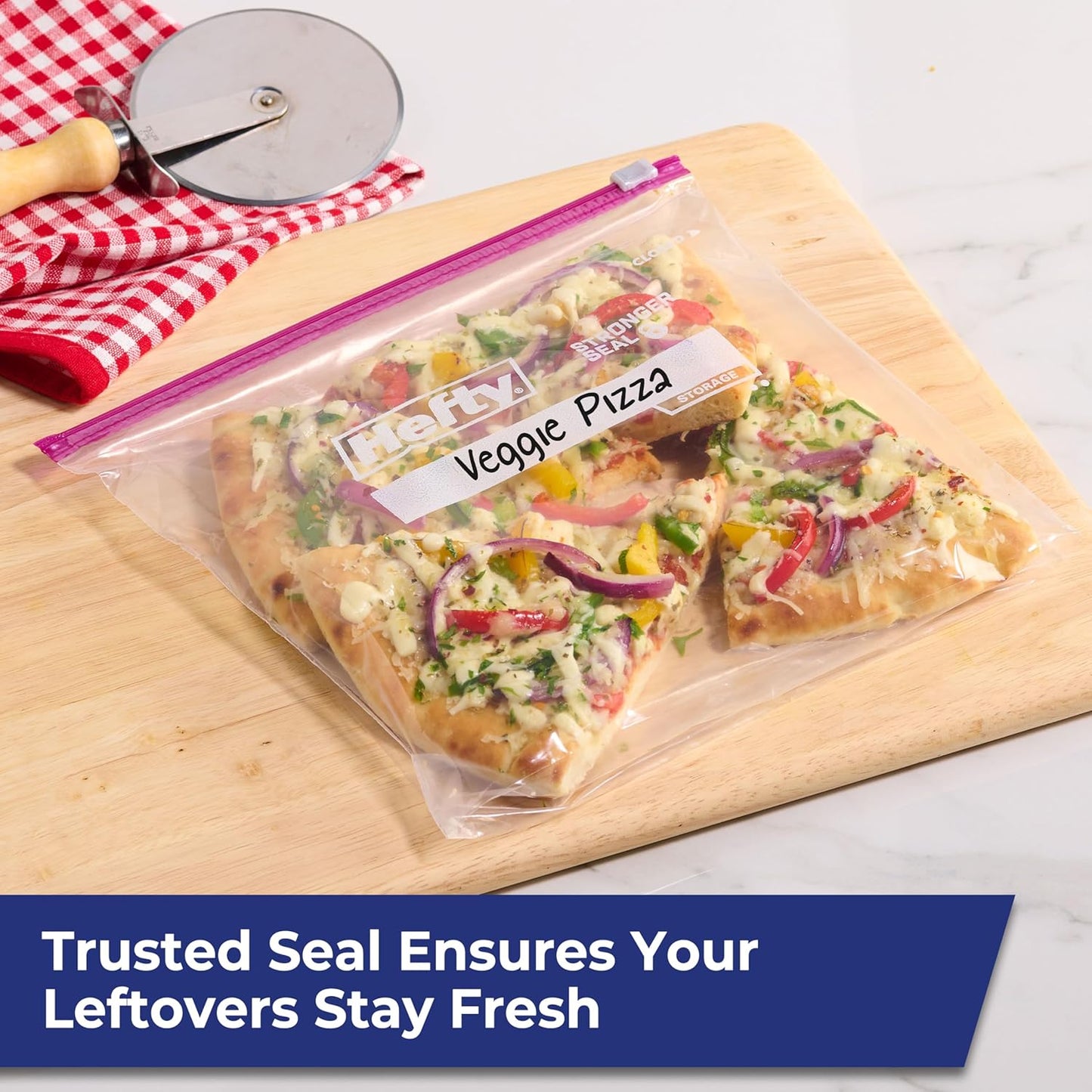 Hefty Slider Gallon Storage Bags – Home Office and Study Snack Prep, Writable Label and Click Closure