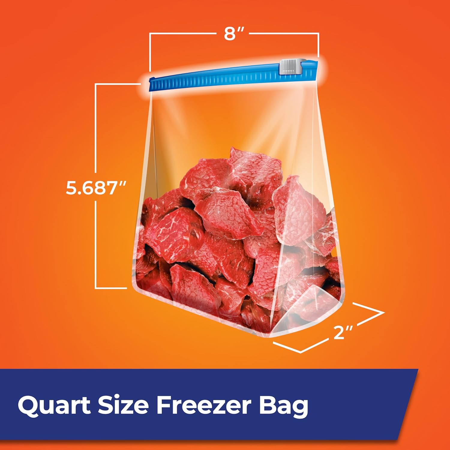Hefty Slider Quart Freezer Bags – Freezer Prep Essential for Meal Prep Stations and Weekly Lunch Packing