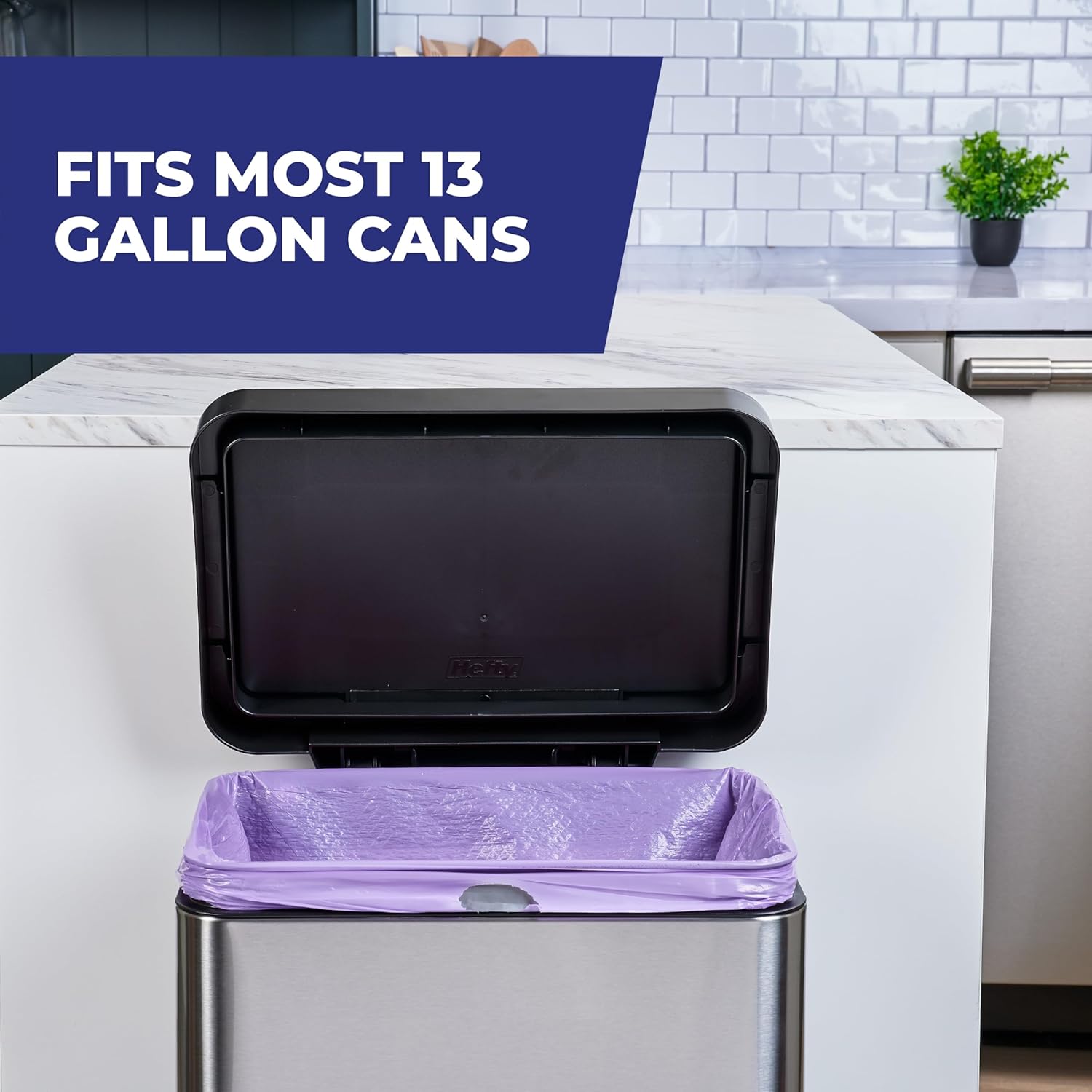 Hefty Ultra Strong 13 Gallon Trash Bags, Fabuloso Scent – Odor-Sealing Kitchen Waste Solution for Busy Households, 110 Count