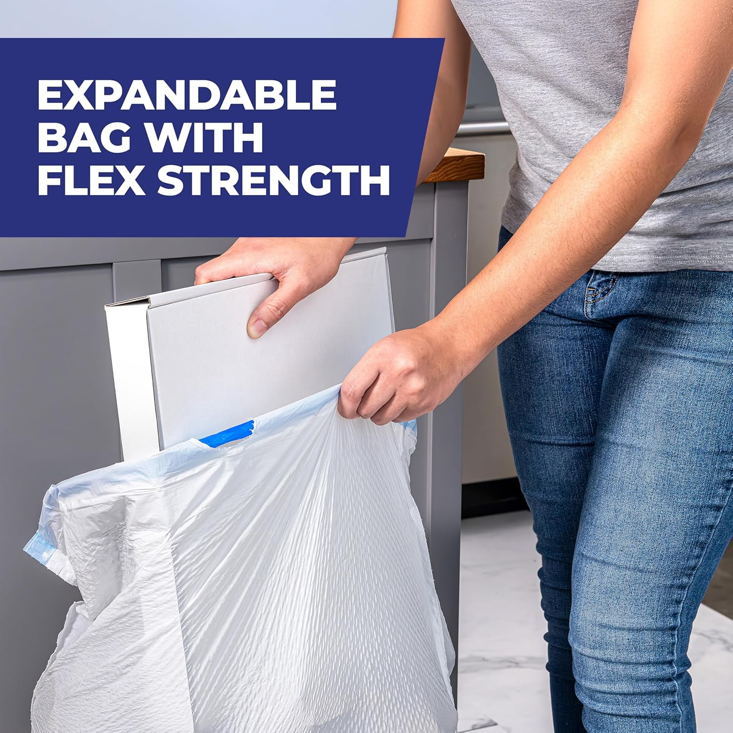 Hefty Ultra Strong 20 Gallon Trash Bags, Lavender & Sweet Vanilla Scent, Drawstring Odor Control Trash Bags for a Calmer Self-Care Kitchen Routine