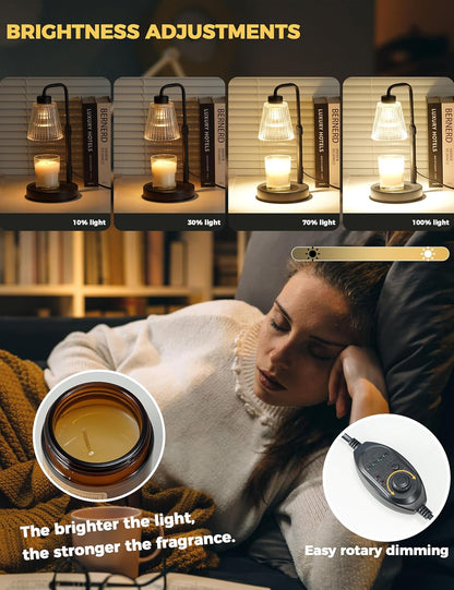height-adjustable pole to accommodate various candle jar heights