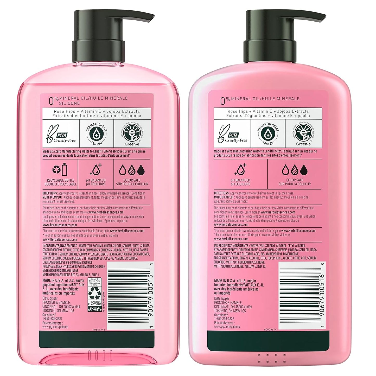 Herbal Essences Rose Hips Shampoo & Conditioner Set – Mindful Self-Care Ritual for Frizz-Free Hair at Home
