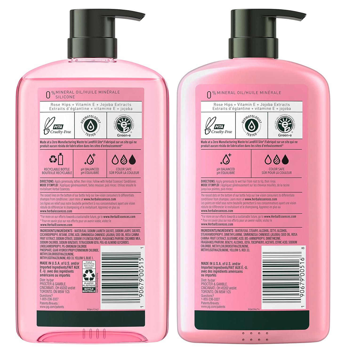 Herbal Essences Rose Hips Shampoo & Conditioner Set – Mindful Self-Care Ritual for Frizz-Free Hair at Home