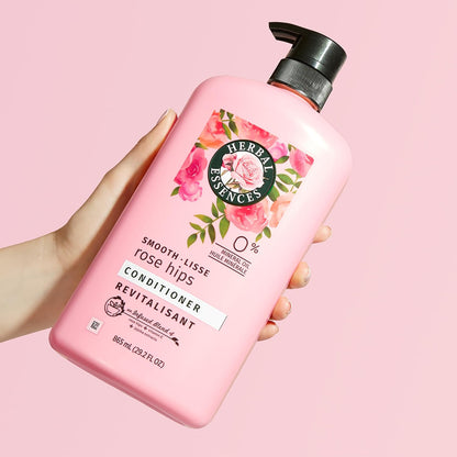 Herbal Essences Smooth Collection Conditioner – Daily Self-Care Ritual for Frizz-Prone Hair, Rose Hips & Vitamin E Scented Bottle