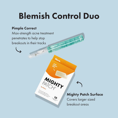 Hero Cosmetics Mighty Patch Surface XL Pimple Patches for Cystic Breakouts — Overnight Skin-Calming Ritual for Face and Body