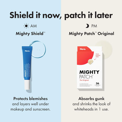 HERO COSMETICS Mighty Shield Liquid Patch – Mindful Skincare Ritual for Active Breakouts, Calming Clear-Dry Blemish Protector