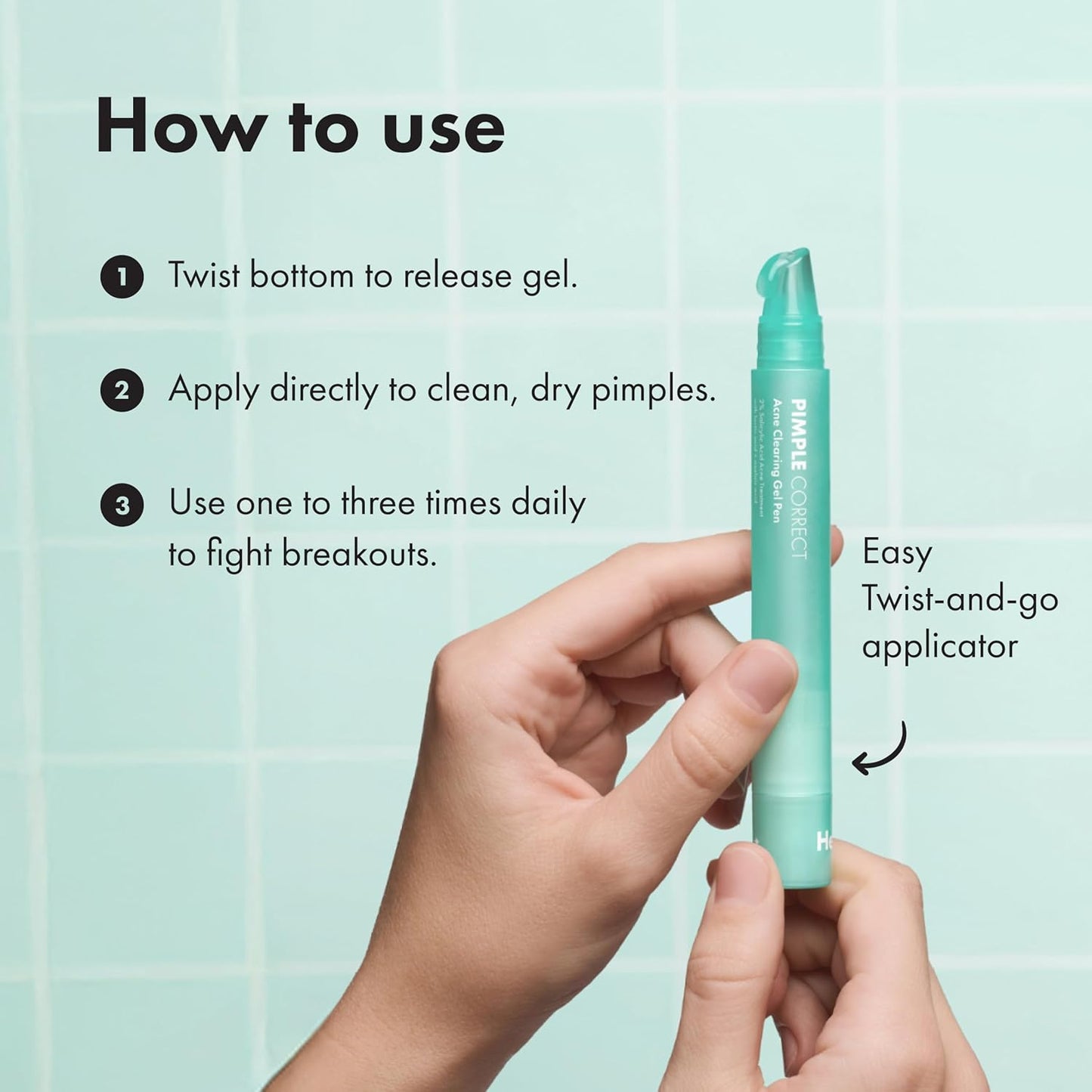 Hero Cosmetics Pimple Correct Acne Clearing Gel Pen - Mindful Nightly Skincare Ritual for Sensitive Skin, Maximum Strength 2% Salicylic Acid