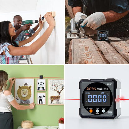 HERRMILL Digital Angle Finder with Laser - Precision Measuring Tool for Professional Woodworkers, Magnetic Gauge for Table Saw Station
