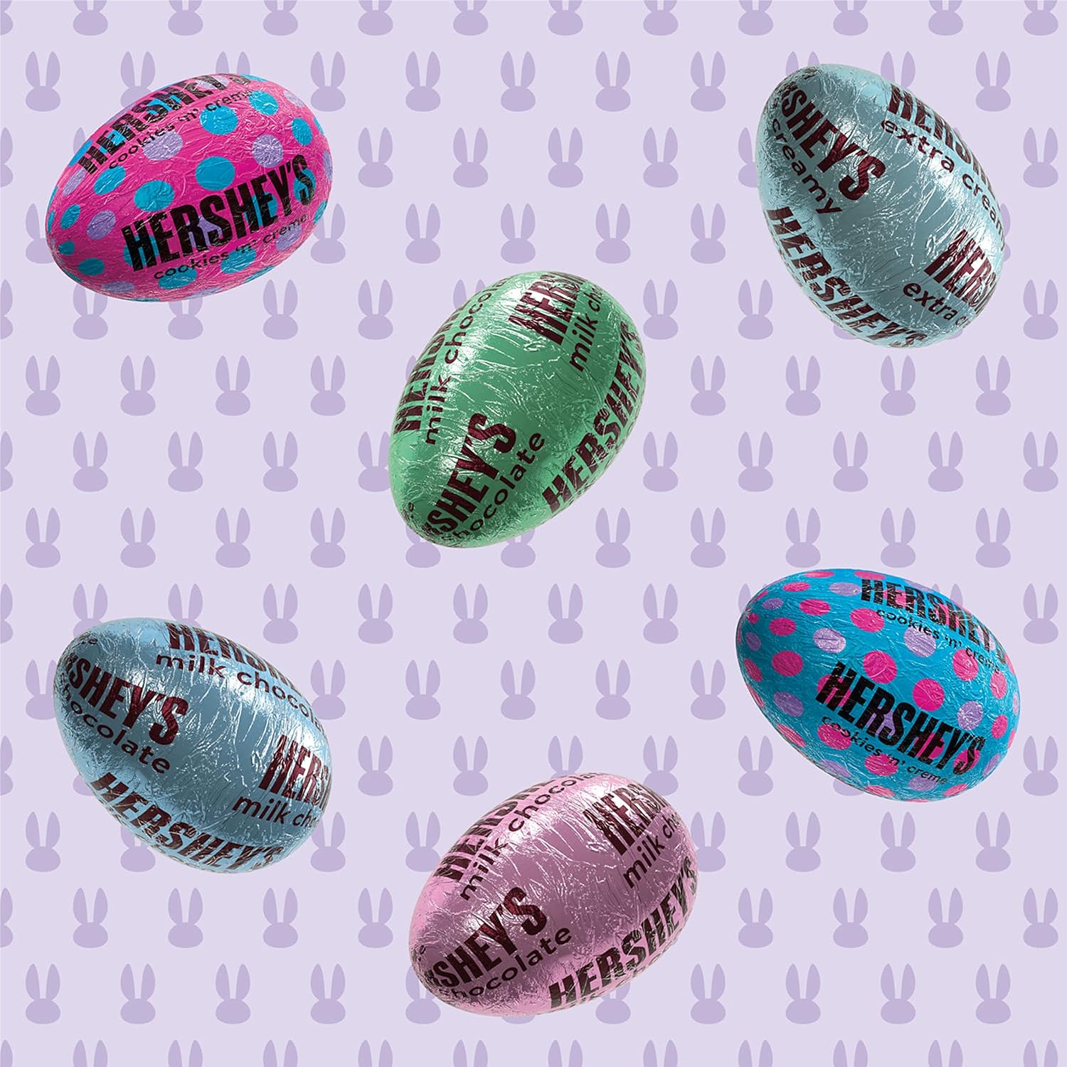 HERSHEY'S Assorted Eggs Easter Candy Bulk Bag – Festive Birthday Gift Basket Stuffers for Her and Mom