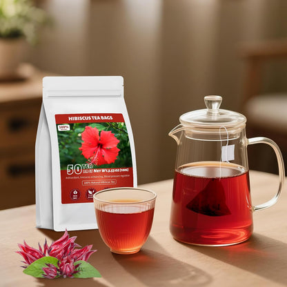 Hibiscus Tea Bags – Uncluttered Kitchen Counter Staple, Single-Ingredient Organic Herbal Tea