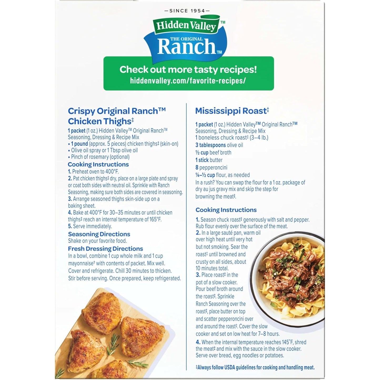 Hidden Valley Original Ranch Dry Mix in 1-Ounce Packets – Portable Seasoning for Camping Cookouts, Backyard BBQs, and Picnics
