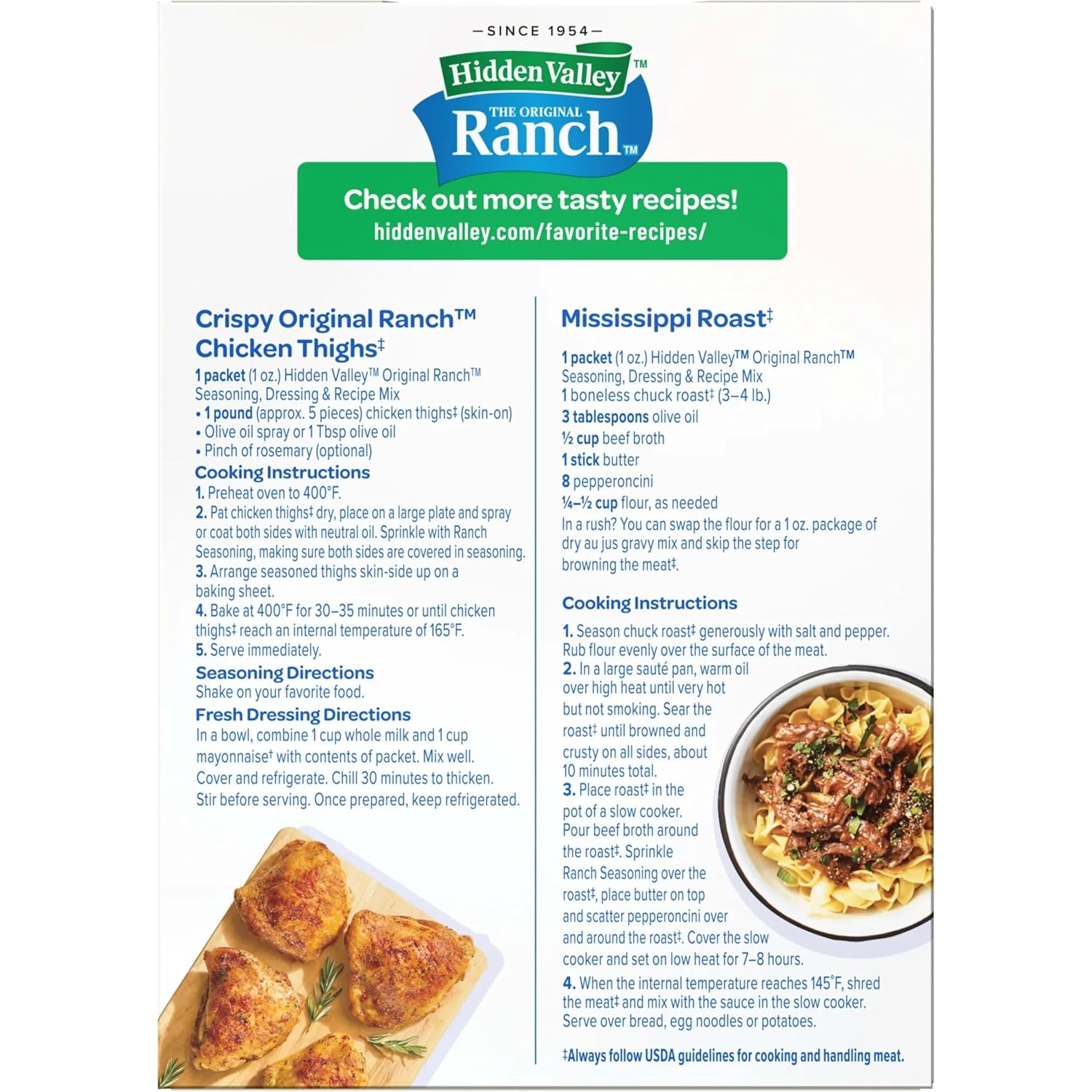 Hidden Valley Original Ranch Dry Mix in 1-Ounce Packets – Portable Seasoning for Camping Cookouts, Backyard BBQs, and Picnics