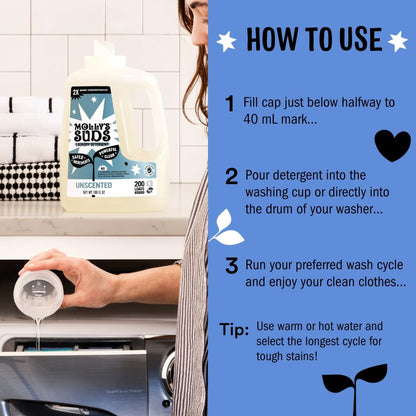 high-efficiency (he) washer compatible, septic safe, and effective in hard water